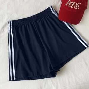*5/$20 or 3/$15* Navy Blue Striped Side Track Shorts